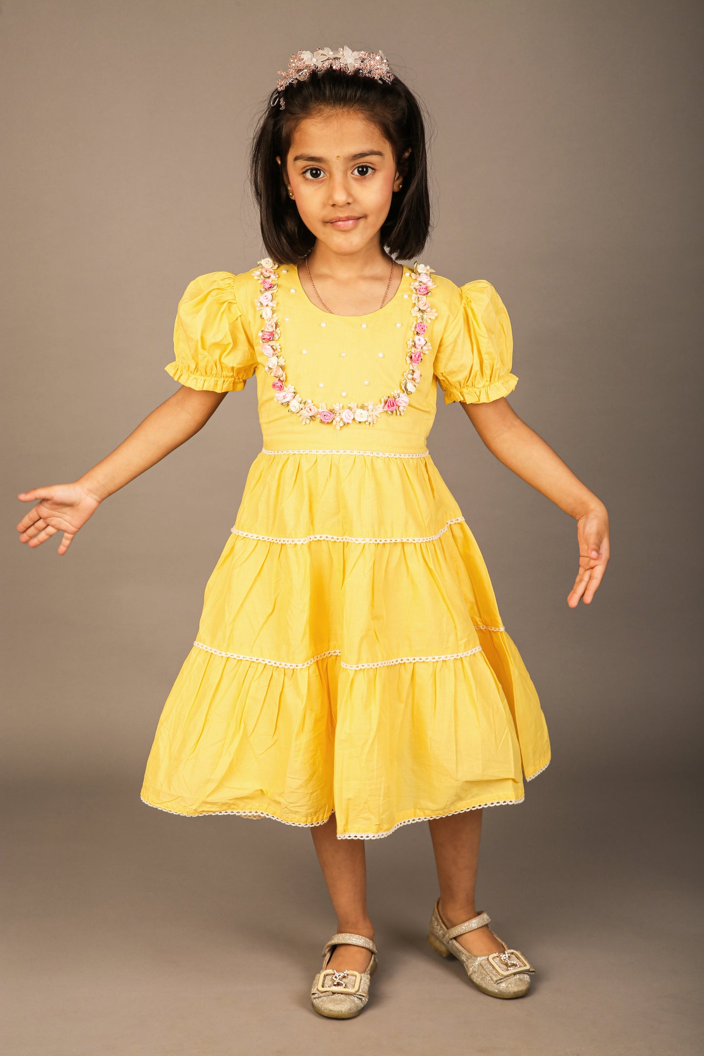 Cotton Yellow One Piece Frock