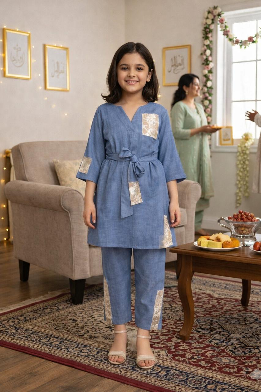 Cotton Blue Denim Cordset