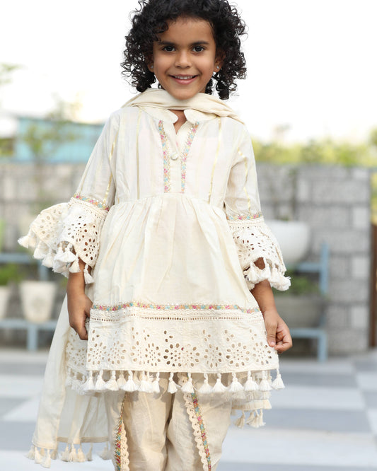 Cotton Frock Dhoti Set