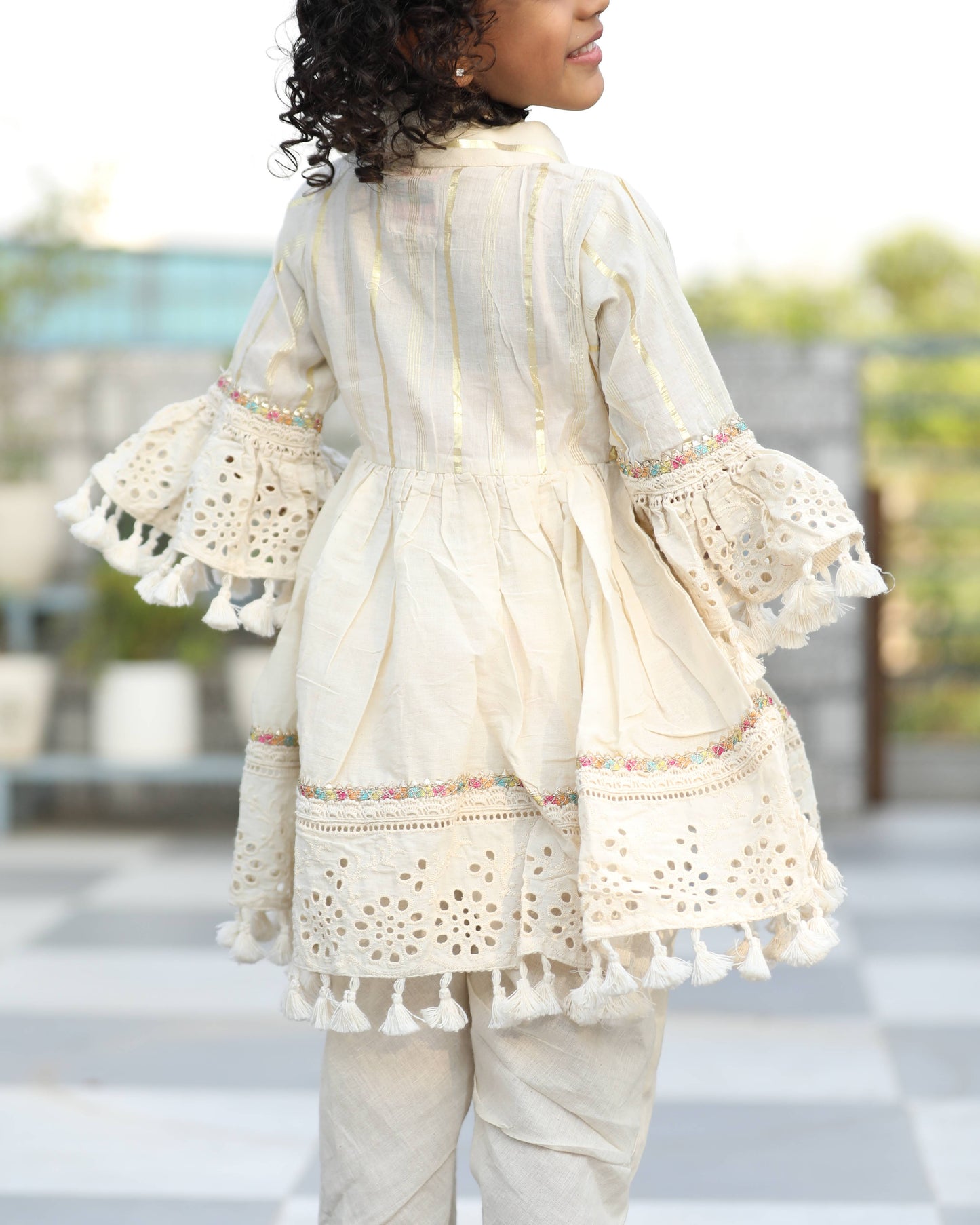 Cotton Frock Dhoti Set