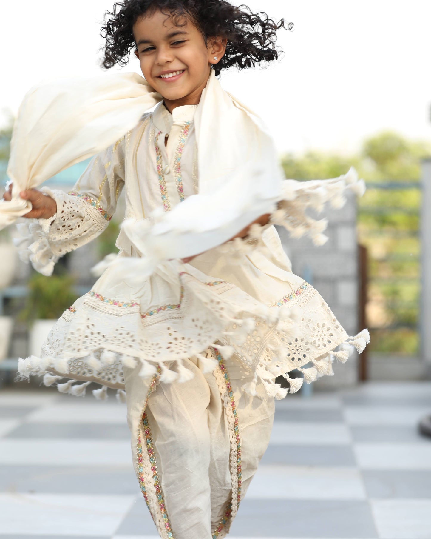 Cotton Frock Dhoti Set