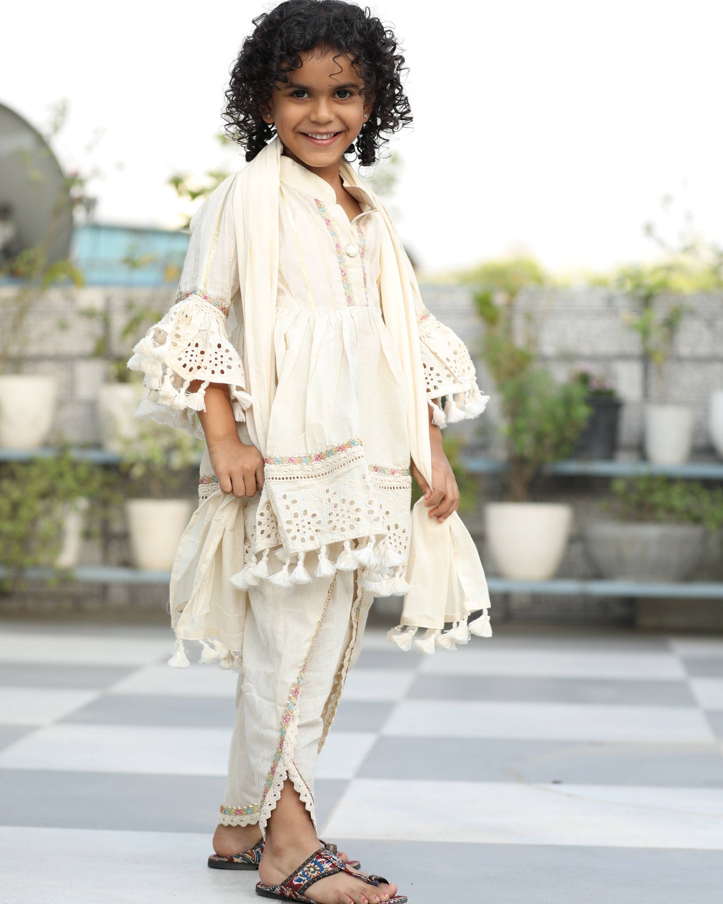 Cotton Frock Dhoti Set