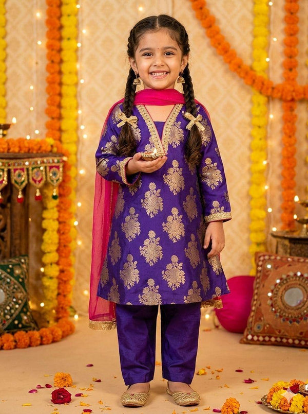 Madhuri Blue Banarasi Kurti and Pant
