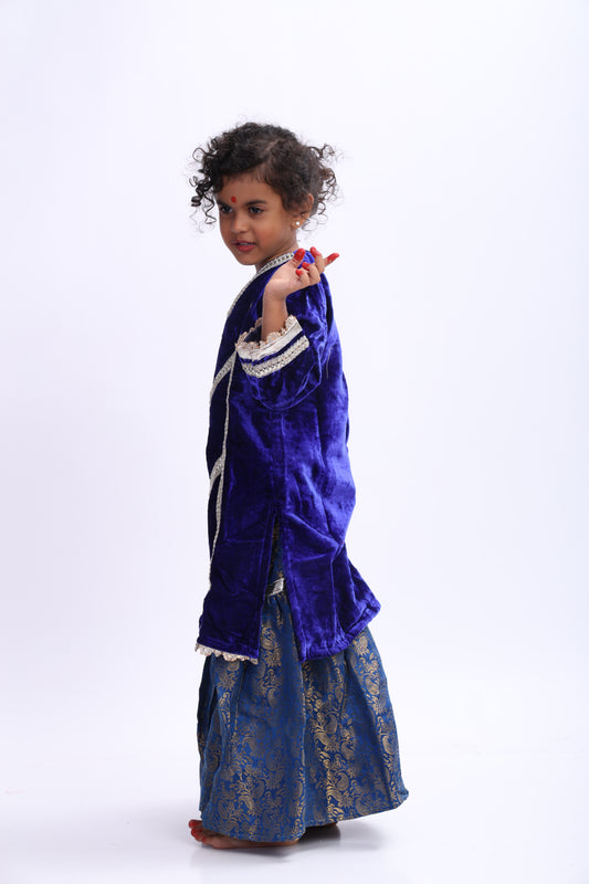 Neelam Velvet Banarasi Gharara Set for Girls