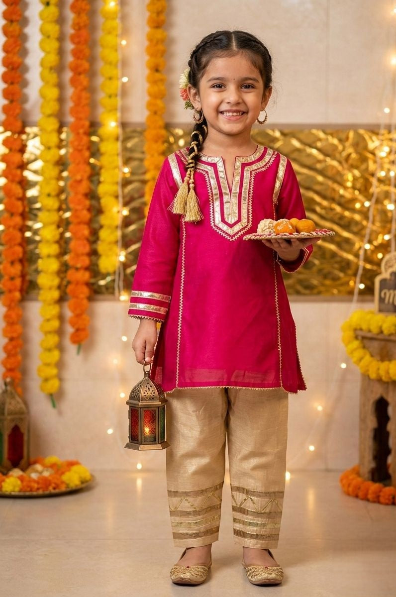 Gulabi Chanderi Suit