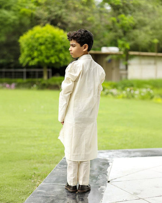 Siyah Afghani Boys Kurta with Jacket & Pajama Set