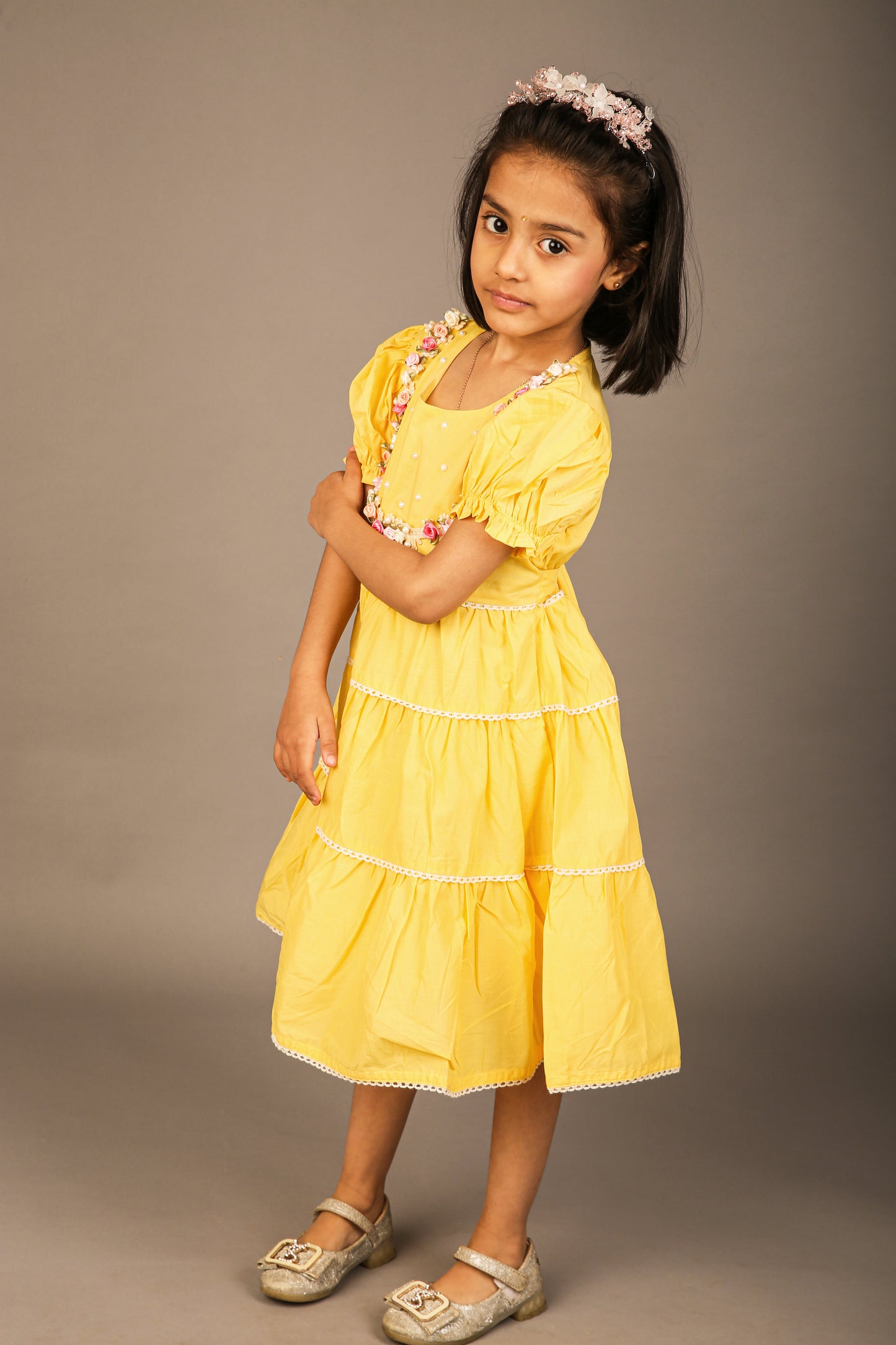 Cotton Yellow One Piece Frock
