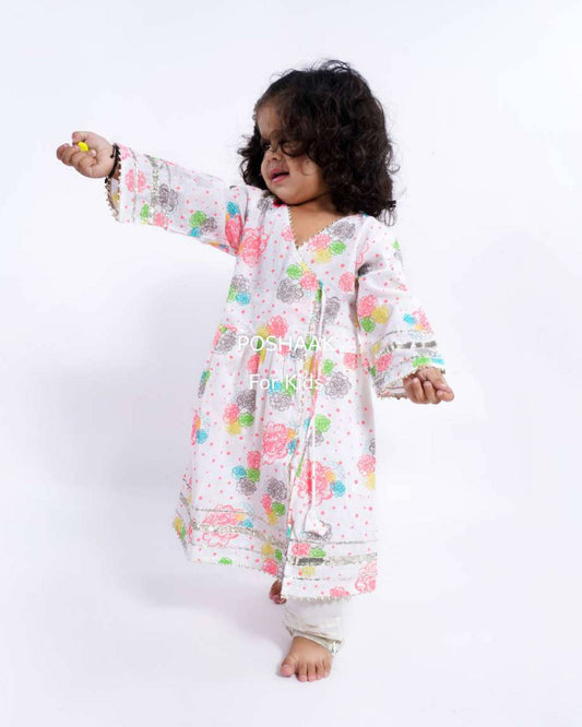 Rangoli Anarkali Cotton Frock for Girls