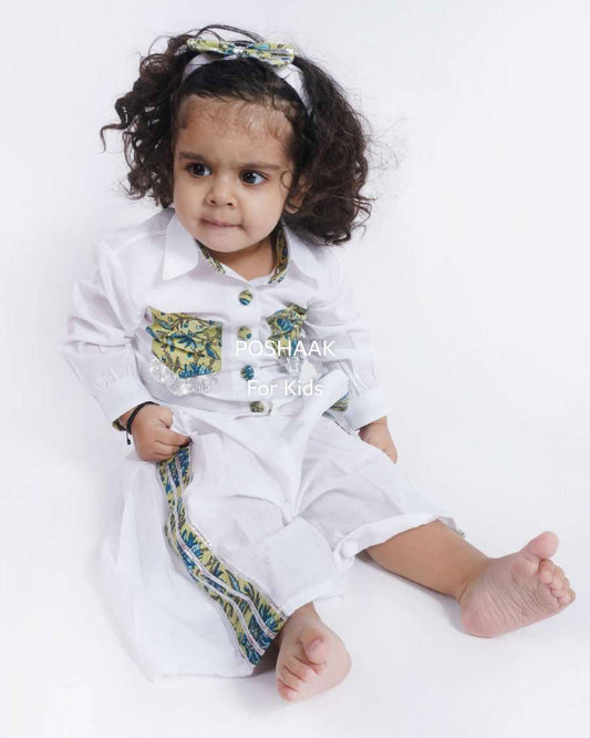 Jaipuri Print Cotton Co-Ord Set for Girls | 2 Colour Options