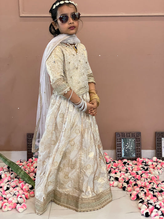 Banarasi Heavy Lehenga with Mirror Work for Girls
