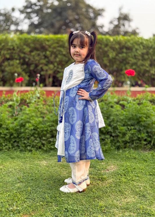 Neel Kamal Anarkali Frock with Pant Set for Girls